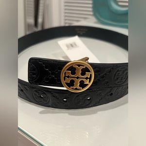Tory Burch T Monogram Leather Belt